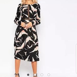 Vero Moda Midi Dress with Lace Yoke